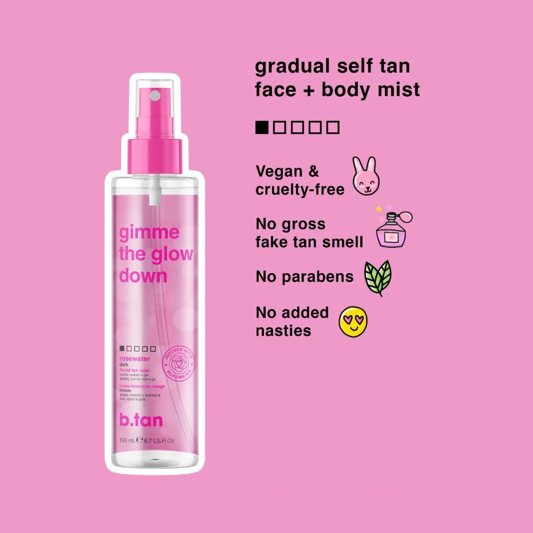 b.tan Dark Self Tanner Mousse | Get Tanned - Best, 1 Hour Express Sunless Tanning Foam, No Fake Tan Smell, Ultra Dark Bronzing Glow, Face & Body, Vegan, Cruelty Free, 6.7 Fl Oz