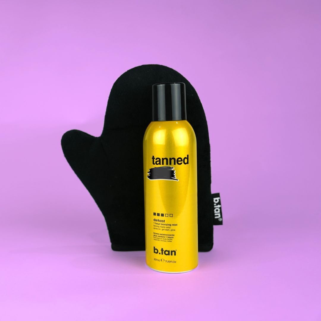 b.tan Dark Self Tanner Mousse | Get Tanned - Best, 1 Hour Express Sunless Tanning Foam, No Fake Tan Smell, Ultra Dark Bronzing Glow, Face & Body, Vegan, Cruelty Free, 6.7 Fl Oz