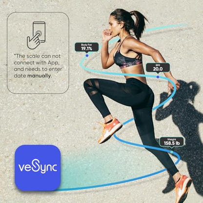 Etekcity Digital Body Weight Bathroom Scale, Large Blue LCD Backlight Display, High Precision Measurements,6mm Tempered Glass, 400 Pounds