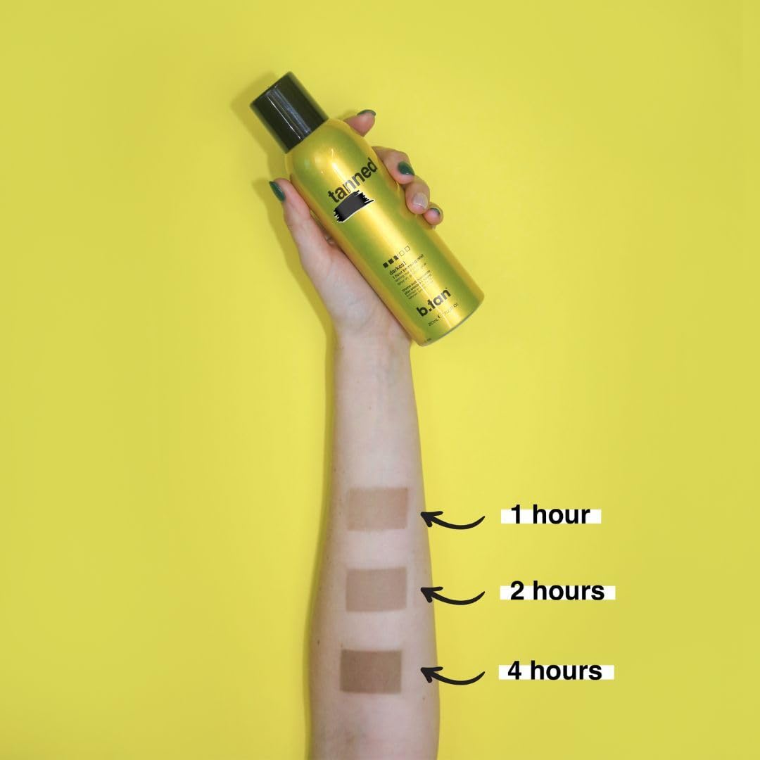 b.tan Dark Self Tanner Mousse | Get Tanned - Best, 1 Hour Express Sunless Tanning Foam, No Fake Tan Smell, Ultra Dark Bronzing Glow, Face & Body, Vegan, Cruelty Free, 6.7 Fl Oz