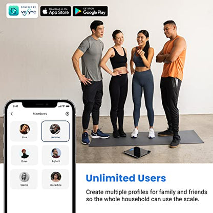 Etekcity Digital Body Weight Bathroom Scale, Large Blue LCD Backlight Display, High Precision Measurements,6mm Tempered Glass, 400 Pounds