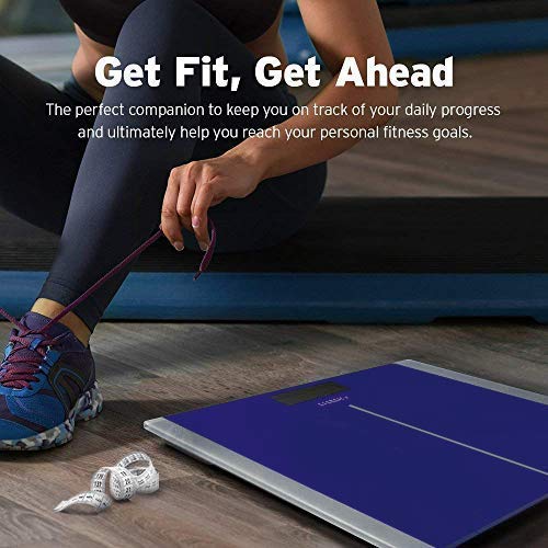 Etekcity Digital Body Weight Bathroom Scale, Large Blue LCD Backlight Display, High Precision Measurements,6mm Tempered Glass, 400 Pounds