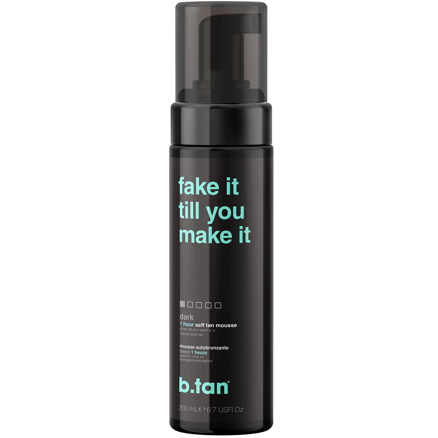 b.tan Dark Self Tanner Mousse | Get Tanned - Best, 1 Hour Express Sunless Tanning Foam, No Fake Tan Smell, Ultra Dark Bronzing Glow, Face & Body, Vegan, Cruelty Free, 6.7 Fl Oz
