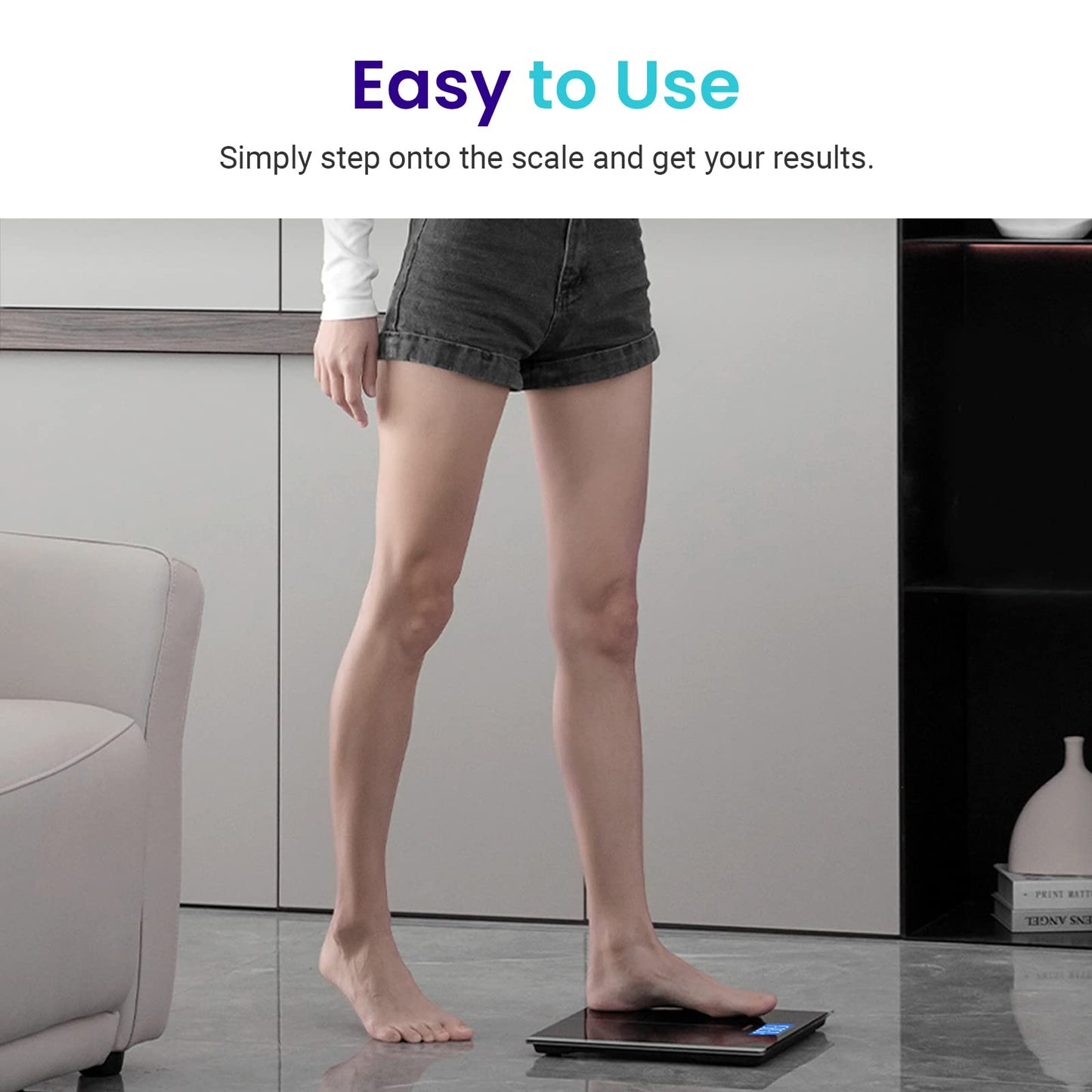 Etekcity Digital Body Weight Bathroom Scale, Large Blue LCD Backlight Display, High Precision Measurements,6mm Tempered Glass, 400 Pounds