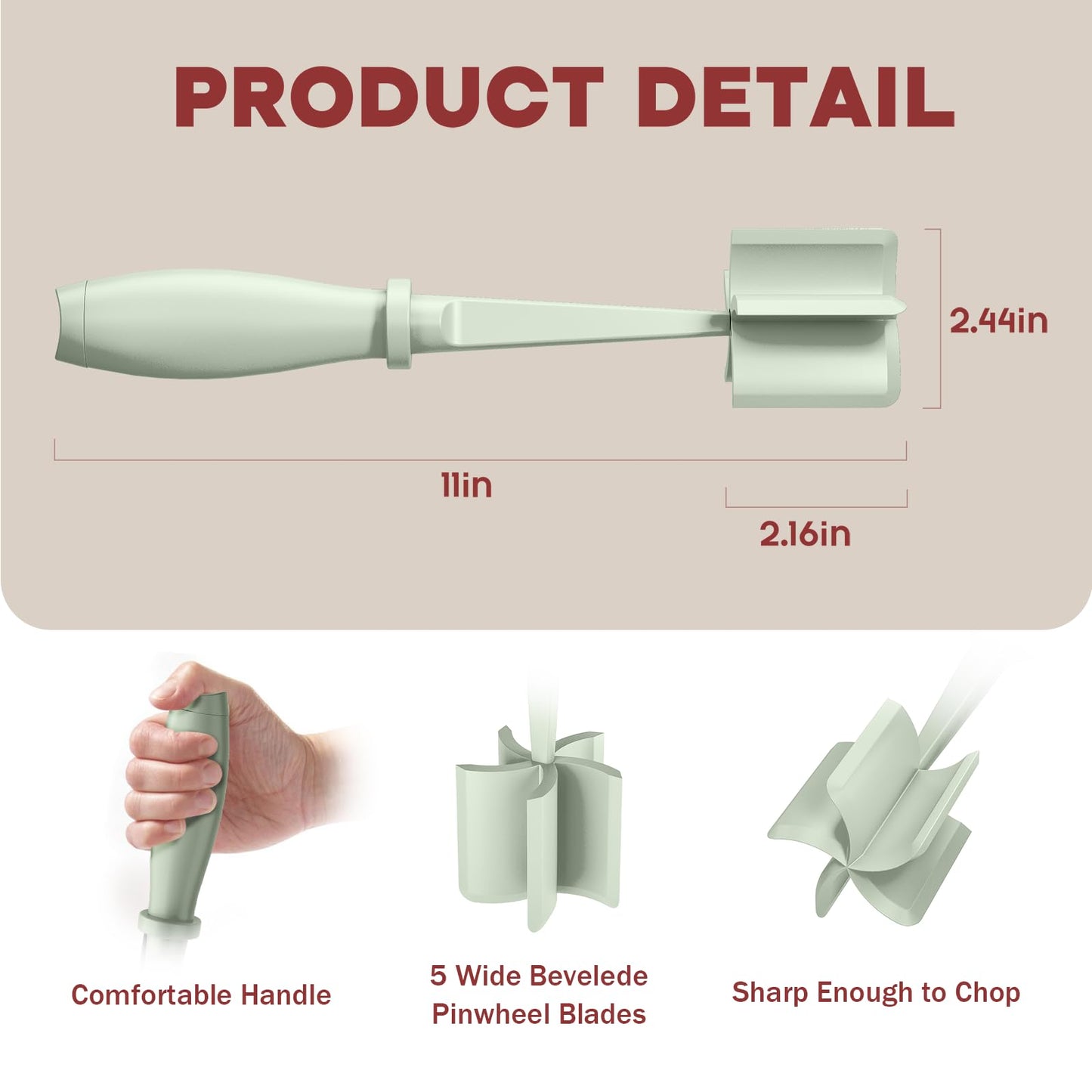 Meat Chopper, Hamburger Grinder, Premium Heat Resistant Smasher for Ground Beef, Burger Grinder Nylon Potato Mix Tool, Meat & Poultry Tenderizers-Black