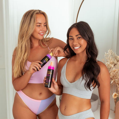 b.tan Dark Self Tanner Mousse | Get Tanned - Best, 1 Hour Express Sunless Tanning Foam, No Fake Tan Smell, Ultra Dark Bronzing Glow, Face & Body, Vegan, Cruelty Free, 6.7 Fl Oz