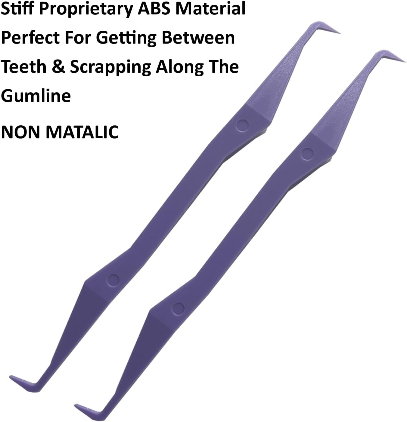 Keyfit Tools PerfectPick Gum Line Tooth Picks Flosser Dental Scraper (2 Pack) Reusable & Double Sided ~Not Small Floss Picks ~ Non Matalic ABS ~Scrape Along Gum Line & Between Teeth Remove Plaque