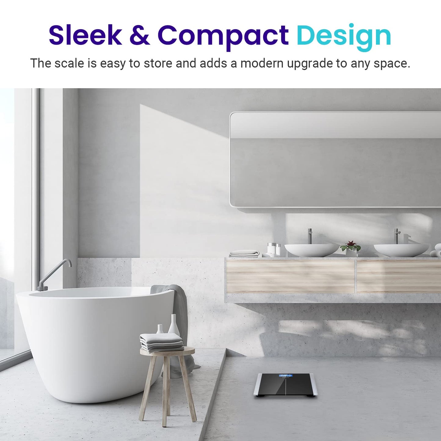 Etekcity Digital Body Weight Bathroom Scale, Large Blue LCD Backlight Display, High Precision Measurements,6mm Tempered Glass, 400 Pounds