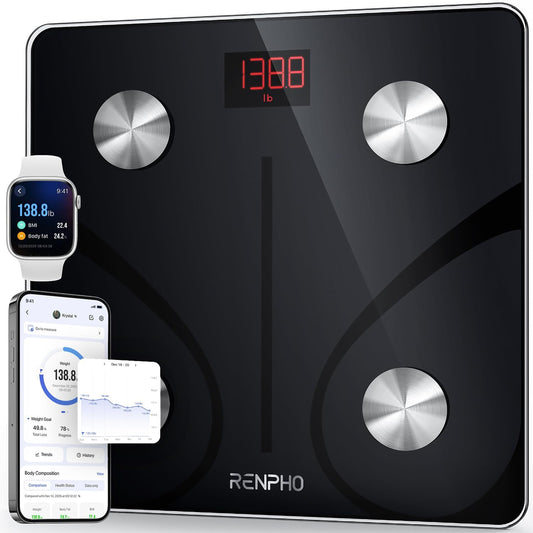 RENPHO Smart Scale for Body Weight, FSA&HSA Eligible, Digital Bathroom Scale BMI Weighing Bluetooth Body Fat Scale, Body Composition Monitor Health Analyzer with Smartphone App, 400 lbs - Elis 1
