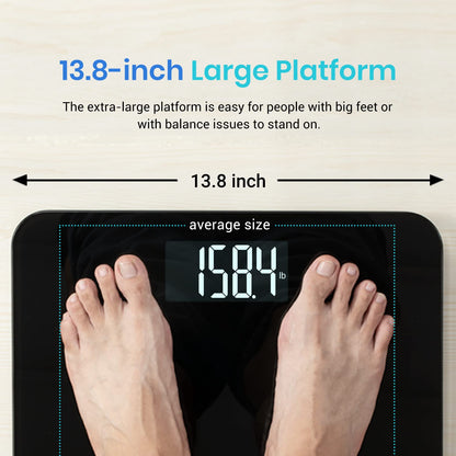 Etekcity Digital Body Weight Bathroom Scale, Large Blue LCD Backlight Display, High Precision Measurements,6mm Tempered Glass, 400 Pounds