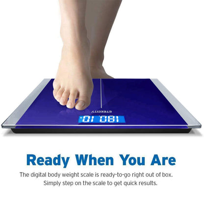 Etekcity Digital Body Weight Bathroom Scale, Large Blue LCD Backlight Display, High Precision Measurements,6mm Tempered Glass, 400 Pounds