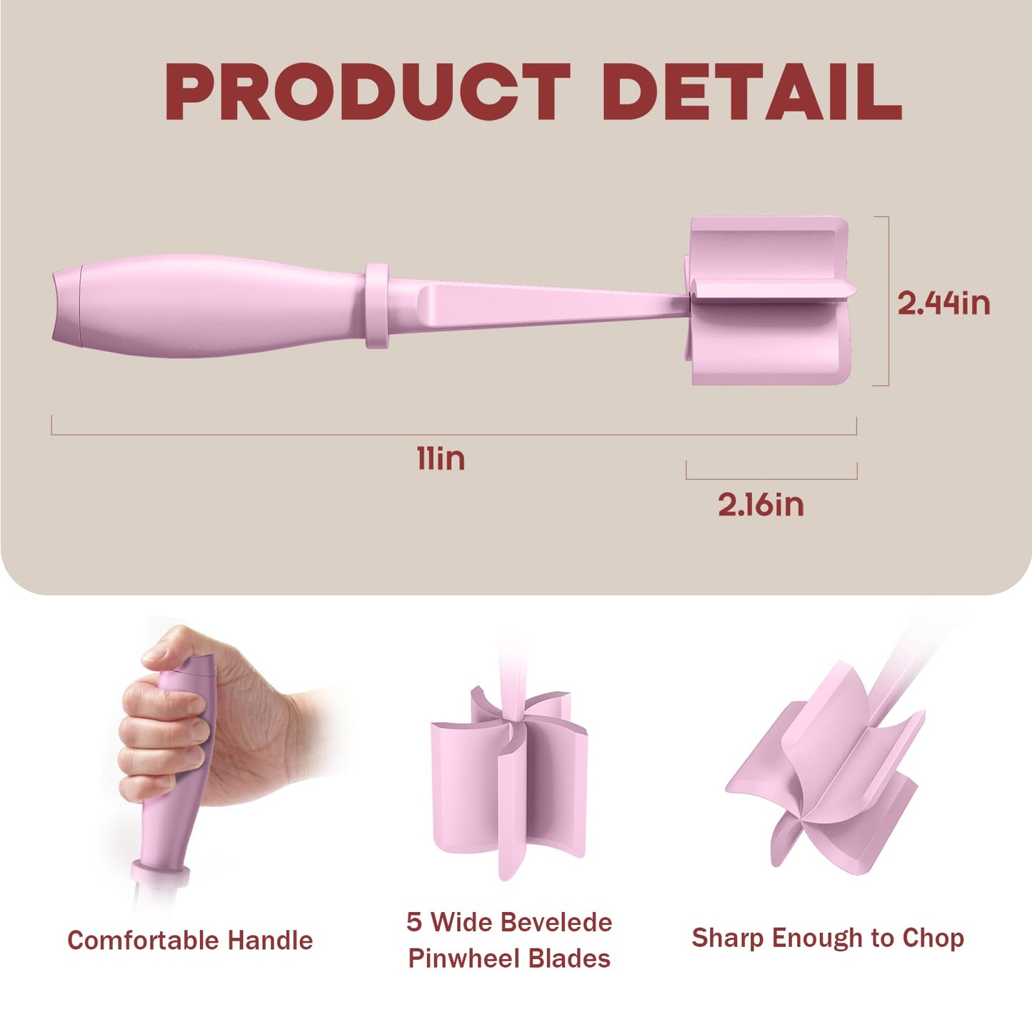 Meat Chopper, Hamburger Grinder, Premium Heat Resistant Smasher for Ground Beef, Burger Grinder Nylon Potato Mix Tool, Meat & Poultry Tenderizers-Black