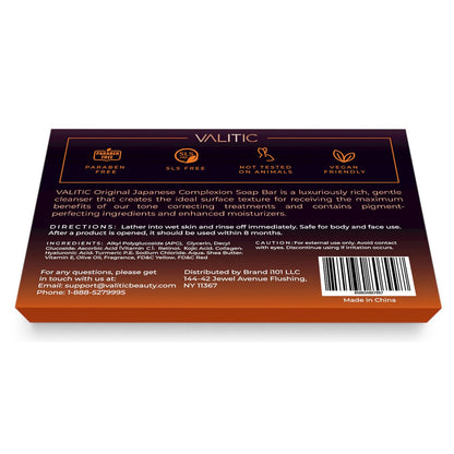 VALITIC Kojic Acid Dark Spot Remover Soap Bars with Vitamin C, Retinol, Collagen, Turmeric - Original Japanese Complex Infused with Hyaluronic Acid, Vitamin E, Shea Butter, Castile Olive Oil (2 Pack)