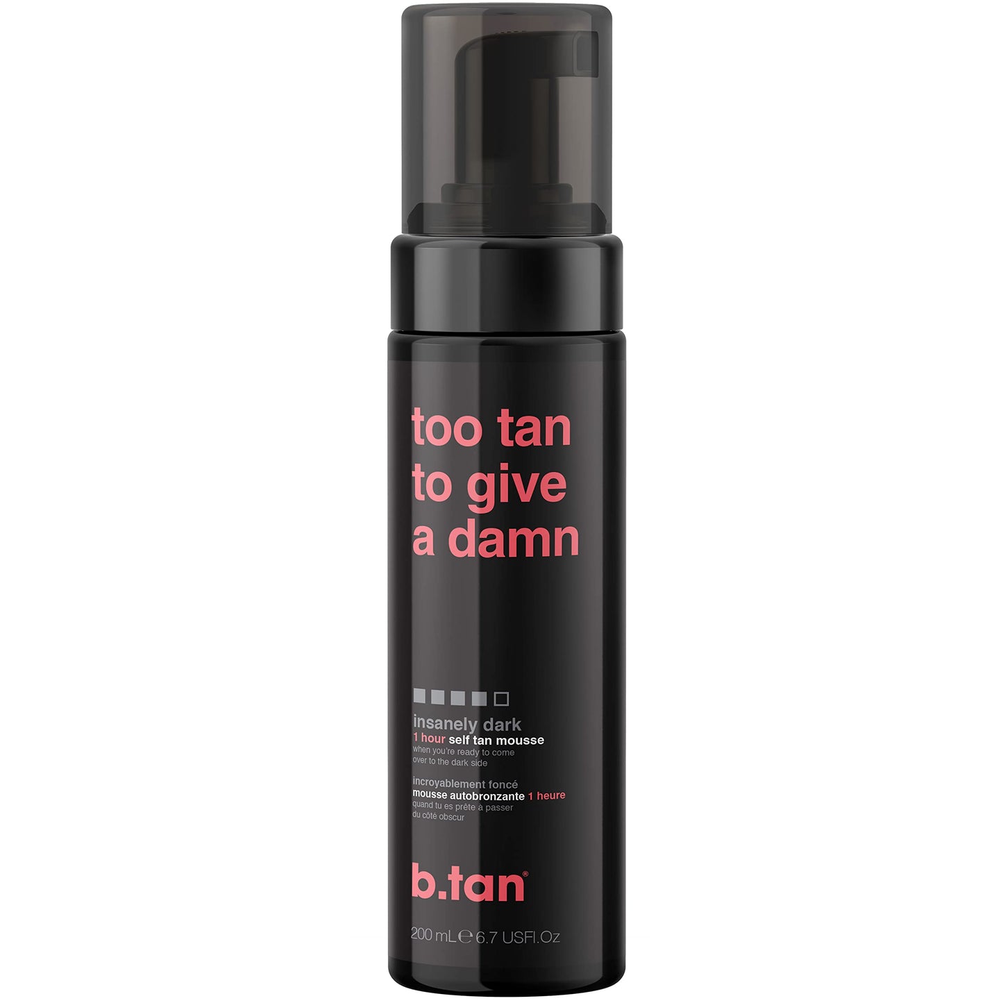 b.tan Dark Self Tanner Mousse | Get Tanned - Best, 1 Hour Express Sunless Tanning Foam, No Fake Tan Smell, Ultra Dark Bronzing Glow, Face & Body, Vegan, Cruelty Free, 6.7 Fl Oz