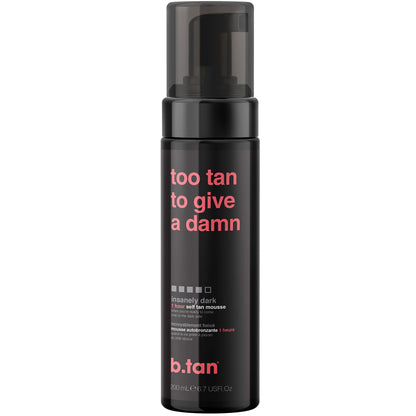 b.tan Dark Self Tanner Mousse | Get Tanned - Best, 1 Hour Express Sunless Tanning Foam, No Fake Tan Smell, Ultra Dark Bronzing Glow, Face & Body, Vegan, Cruelty Free, 6.7 Fl Oz