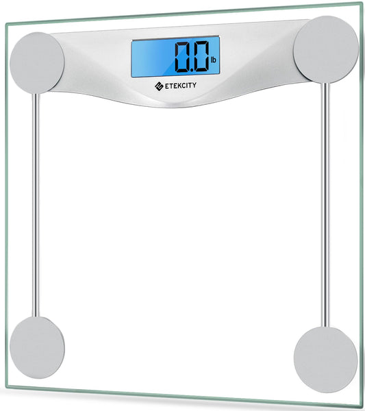Etekcity Digital Body Weight Bathroom Scale, Large Blue LCD Backlight Display, High Precision Measurements,6mm Tempered Glass, 400 Pounds