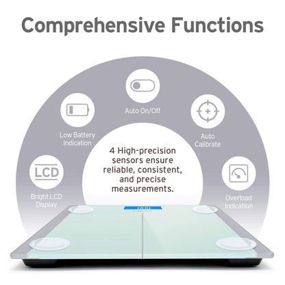 Etekcity Digital Body Weight Bathroom Scale, Large Blue LCD Backlight Display, High Precision Measurements,6mm Tempered Glass, 400 Pounds