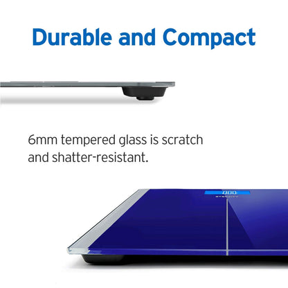 Etekcity Digital Body Weight Bathroom Scale, Large Blue LCD Backlight Display, High Precision Measurements,6mm Tempered Glass, 400 Pounds