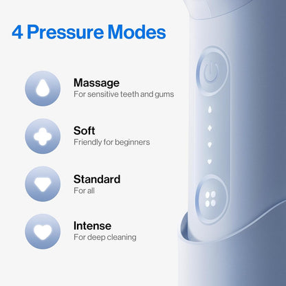 usmile C10 Portable Water Flosser – Travel-Friendly, 95-Day Battery, 4 Modes, 360° Nozzle, 180ml Tank, IPX7 Waterproof, Dentist-Recommended for Braces, Implants & Sensitive Gums (Blue)