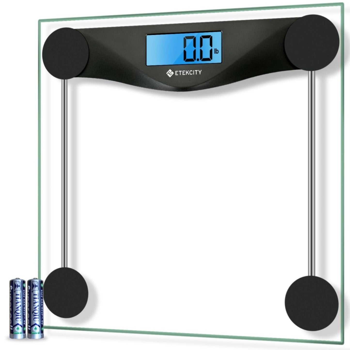 Etekcity Digital Body Weight Bathroom Scale, Large Blue LCD Backlight Display, High Precision Measurements,6mm Tempered Glass, 400 Pounds