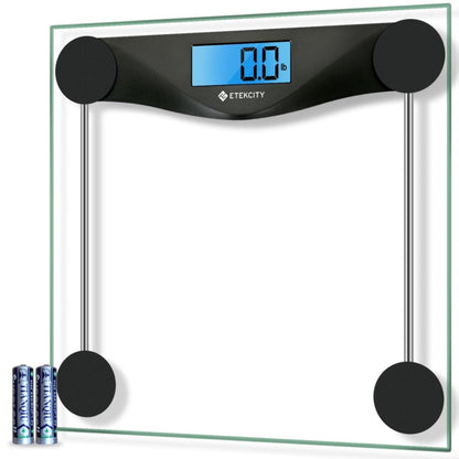 Etekcity Digital Body Weight Bathroom Scale, Large Blue LCD Backlight Display, High Precision Measurements,6mm Tempered Glass, 400 Pounds