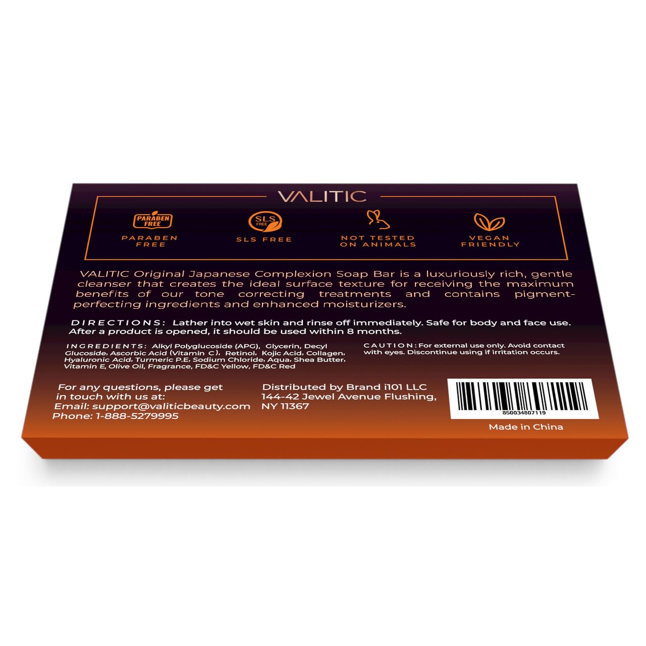 VALITIC Kojic Acid Dark Spot Remover Soap Bars with Vitamin C, Retinol, Collagen, Turmeric - Original Japanese Complex Infused with Hyaluronic Acid, Vitamin E, Shea Butter, Castile Olive Oil (2 Pack)