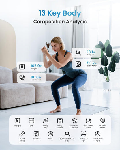 RENPHO Smart Scale for Body Weight, FSA&HSA Eligible, Digital Bathroom Scale BMI Weighing Bluetooth Body Fat Scale, Body Composition Monitor Health Analyzer with Smartphone App, 400 lbs - Elis 1