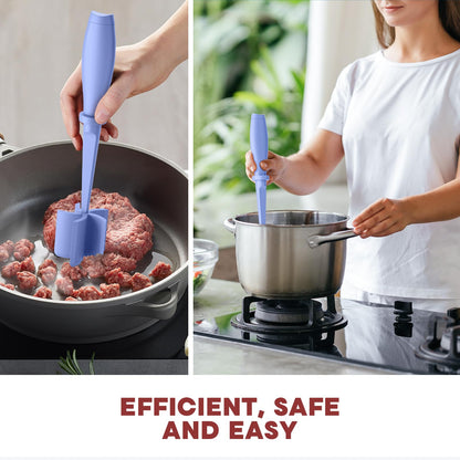 Meat Chopper, Hamburger Grinder, Premium Heat Resistant Smasher for Ground Beef, Burger Grinder Nylon Potato Mix Tool, Meat & Poultry Tenderizers-Black