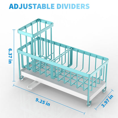 Cisily Black Sponge Holder for Kitchen Sink, Sink Caddy Organizer with High Brush Holder, Kitchen Countertop Organizers and Storage Essentials, Rustproof 304 Stainless Steel, Soap Dispenser Organize