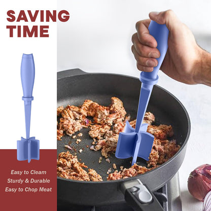 Meat Chopper, Hamburger Grinder, Premium Heat Resistant Smasher for Ground Beef, Burger Grinder Nylon Potato Mix Tool, Meat & Poultry Tenderizers-Black