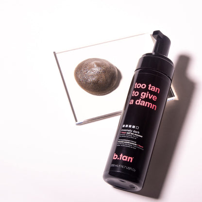 b.tan Dark Self Tanner Mousse | Get Tanned - Best, 1 Hour Express Sunless Tanning Foam, No Fake Tan Smell, Ultra Dark Bronzing Glow, Face & Body, Vegan, Cruelty Free, 6.7 Fl Oz