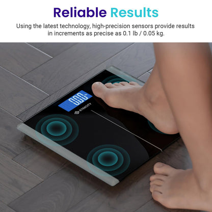 Etekcity Digital Body Weight Bathroom Scale, Large Blue LCD Backlight Display, High Precision Measurements,6mm Tempered Glass, 400 Pounds
