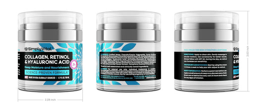 Anti-Aging Face Moisturizer with Retinol, Collagen & Hyaluronic Acid - Made in USA - Moisturizer Face Cream for Women & Men - Firming & Hydrating Neck Cream - Day & Night Skin Care - 1.7 fl oz