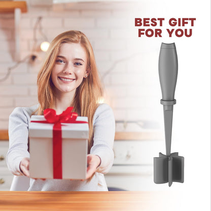 Meat Chopper, Hamburger Grinder, Premium Heat Resistant Smasher for Ground Beef, Burger Grinder Nylon Potato Mix Tool, Meat & Poultry Tenderizers-Black