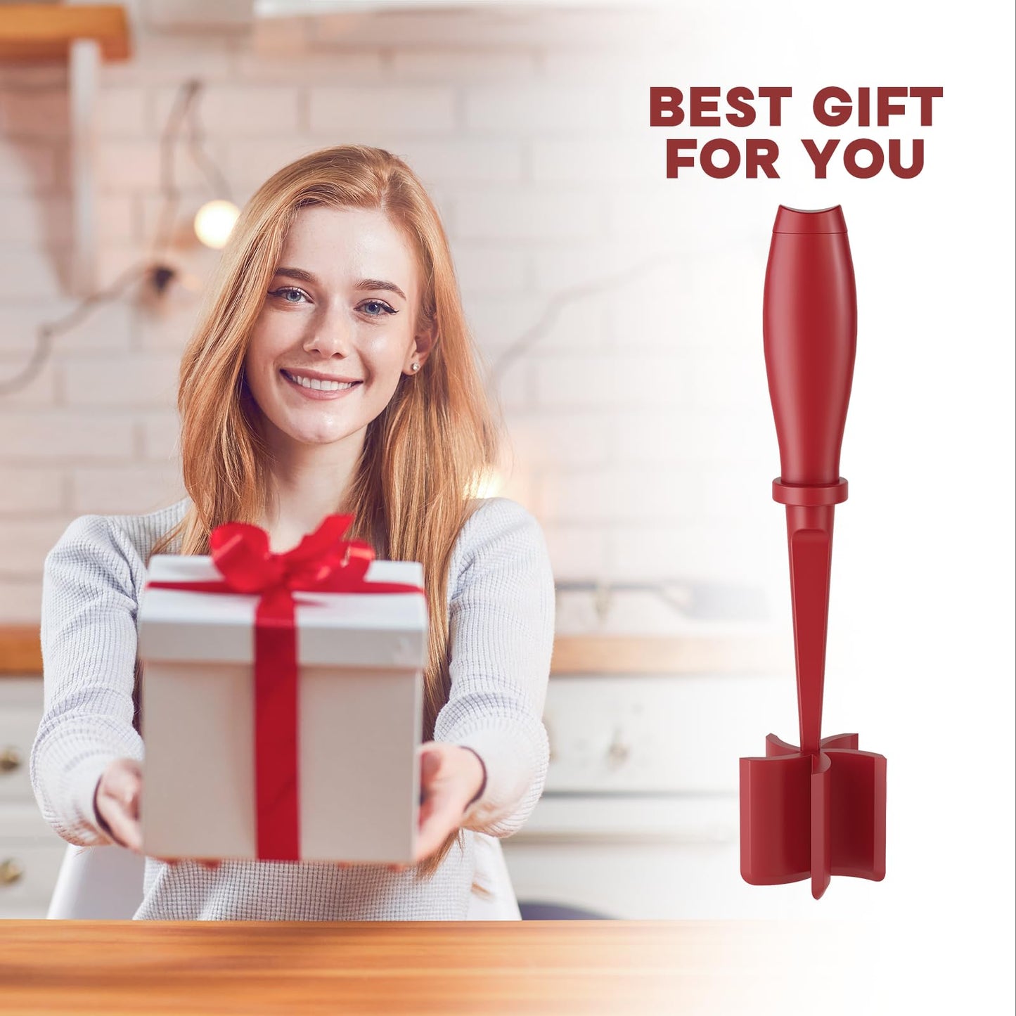 Meat Chopper, Hamburger Grinder, Premium Heat Resistant Smasher for Ground Beef, Burger Grinder Nylon Potato Mix Tool, Meat & Poultry Tenderizers-Black