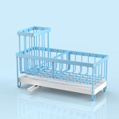 Cisily Black Sponge Holder for Kitchen Sink, Sink Caddy Organizer with High Brush Holder, Kitchen Countertop Organizers and Storage Essentials, Rustproof 304 Stainless Steel, Soap Dispenser Organize