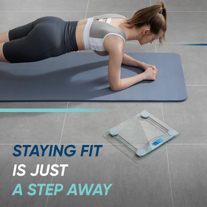 Etekcity Digital Body Weight Bathroom Scale, Large Blue LCD Backlight Display, High Precision Measurements,6mm Tempered Glass, 400 Pounds