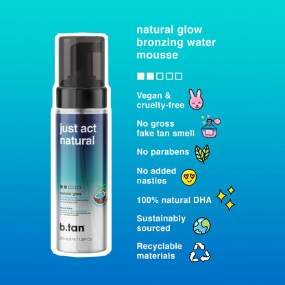 b.tan Dark Self Tanner Mousse | Get Tanned - Best, 1 Hour Express Sunless Tanning Foam, No Fake Tan Smell, Ultra Dark Bronzing Glow, Face & Body, Vegan, Cruelty Free, 6.7 Fl Oz