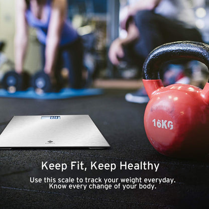 Etekcity Digital Body Weight Bathroom Scale, Large Blue LCD Backlight Display, High Precision Measurements,6mm Tempered Glass, 400 Pounds