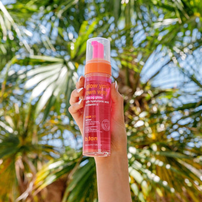 b.tan Dark Self Tanner Mousse | Get Tanned - Best, 1 Hour Express Sunless Tanning Foam, No Fake Tan Smell, Ultra Dark Bronzing Glow, Face & Body, Vegan, Cruelty Free, 6.7 Fl Oz