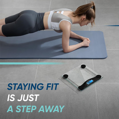 Etekcity Digital Body Weight Bathroom Scale, Large Blue LCD Backlight Display, High Precision Measurements,6mm Tempered Glass, 400 Pounds