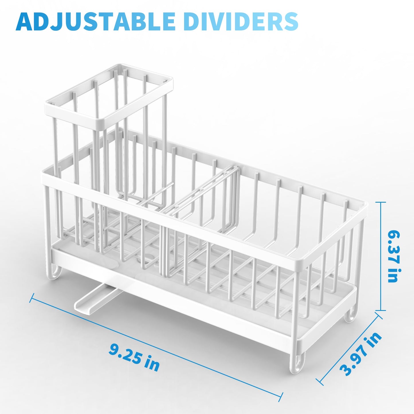 Cisily Black Sponge Holder for Kitchen Sink, Sink Caddy Organizer with High Brush Holder, Kitchen Countertop Organizers and Storage Essentials, Rustproof 304 Stainless Steel, Soap Dispenser Organize