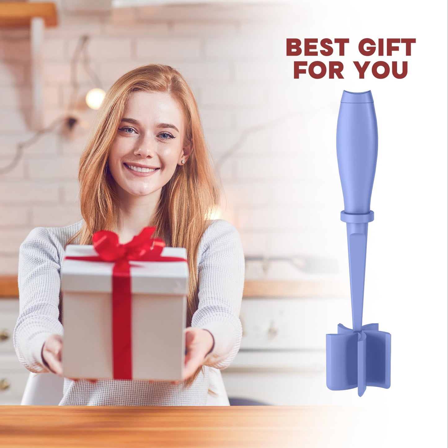 Meat Chopper, Hamburger Grinder, Premium Heat Resistant Smasher for Ground Beef, Burger Grinder Nylon Potato Mix Tool, Meat & Poultry Tenderizers-Black