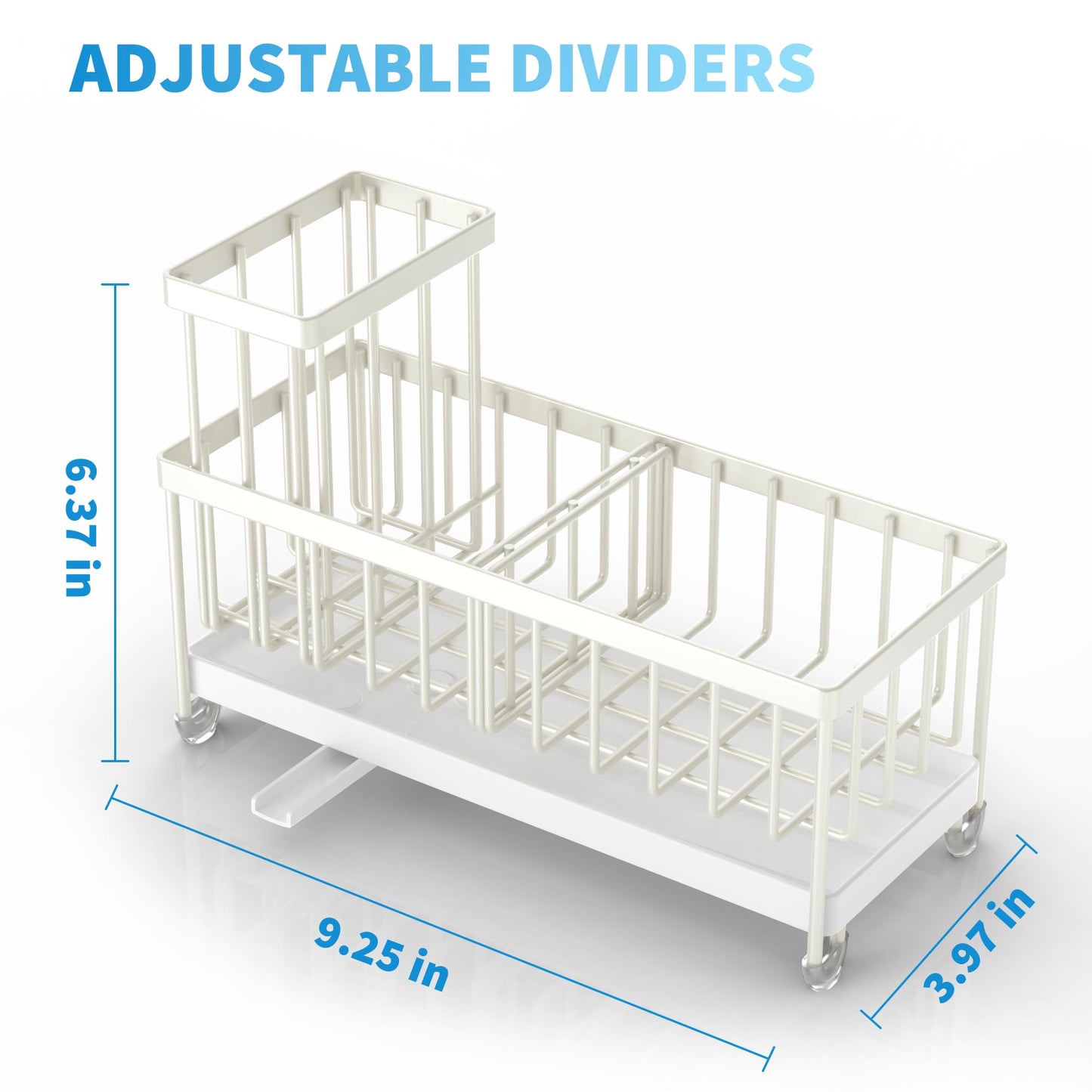 Cisily Black Sponge Holder for Kitchen Sink, Sink Caddy Organizer with High Brush Holder, Kitchen Countertop Organizers and Storage Essentials, Rustproof 304 Stainless Steel, Soap Dispenser Organize