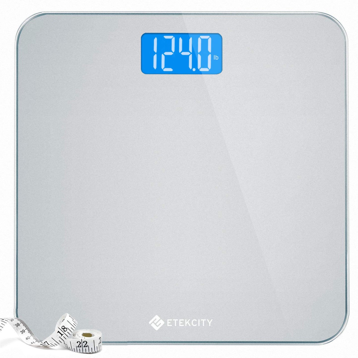 Etekcity Digital Body Weight Bathroom Scale, Large Blue LCD Backlight Display, High Precision Measurements,6mm Tempered Glass, 400 Pounds