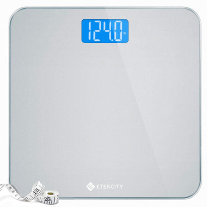Etekcity Digital Body Weight Bathroom Scale, Large Blue LCD Backlight Display, High Precision Measurements,6mm Tempered Glass, 400 Pounds