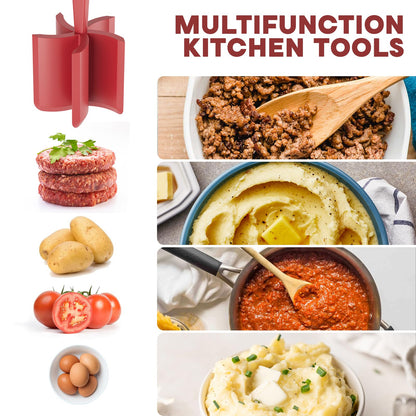 Meat Chopper, Hamburger Grinder, Premium Heat Resistant Smasher for Ground Beef, Burger Grinder Nylon Potato Mix Tool, Meat & Poultry Tenderizers-Black