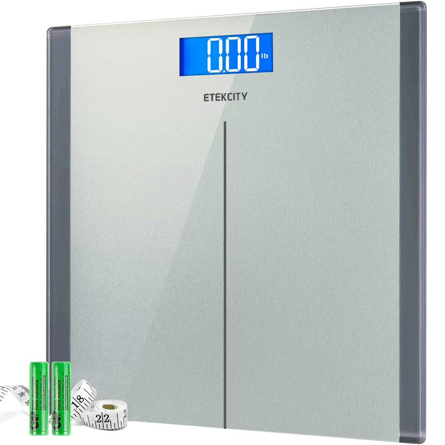 Etekcity Digital Body Weight Bathroom Scale, Large Blue LCD Backlight Display, High Precision Measurements,6mm Tempered Glass, 400 Pounds