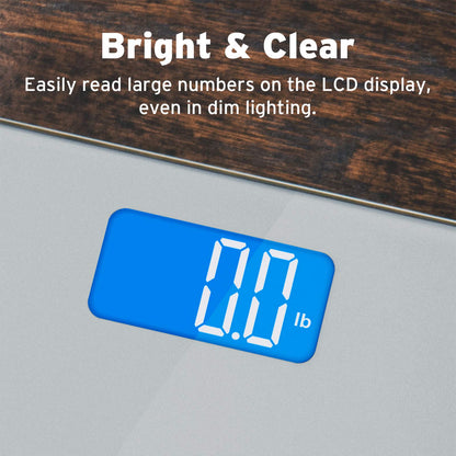Etekcity Digital Body Weight Bathroom Scale, Large Blue LCD Backlight Display, High Precision Measurements,6mm Tempered Glass, 400 Pounds