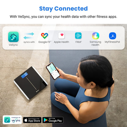 Etekcity Digital Body Weight Bathroom Scale, Large Blue LCD Backlight Display, High Precision Measurements,6mm Tempered Glass, 400 Pounds